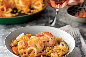 Smoky Paella with Shrimp and Squid