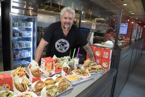 Chef Guy Fieri at his Chicken Guy! restaurant at Disney Springs, Florida