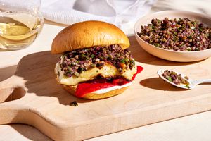 Grilled Halloumi Burger with Citrus Tapenade