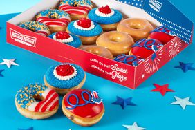 Krispy Kreme red, white & blue doughnuts.