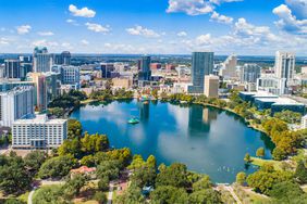 Sunny aerial view of Orlando