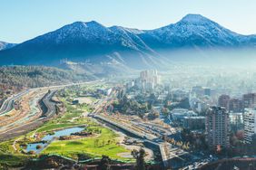 Santiago winter cityscape