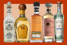 Fortaleza Blanco Tequila, Siete-Leguas-Reposado, Olmeca Altos Anejo Tequila, El Tesoro Reposado Tequila, and Tequila Ocho Plata.