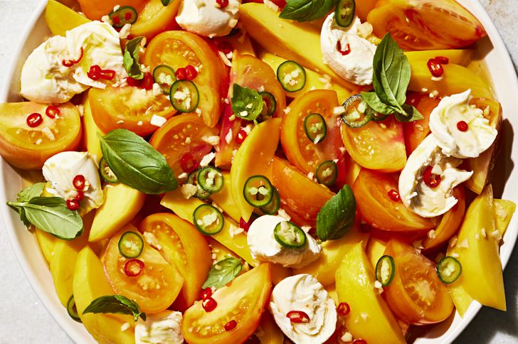 TOMATO AND MANGO SALAD WITH NUOC CHAM VINAIGRETTE